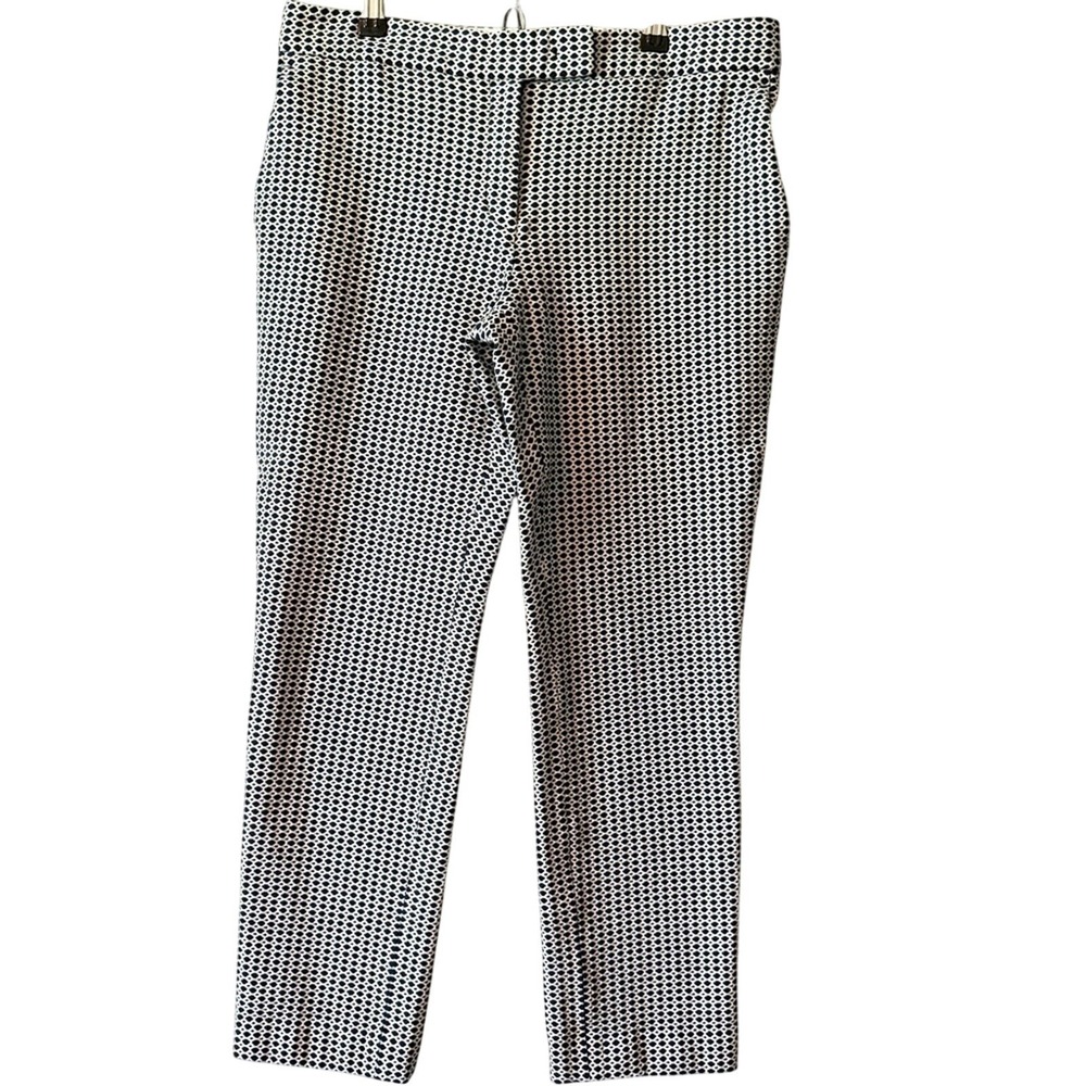 Ann Taylor Devin Ankle Pants Sz 6 Blue n White Checked Office Business Pockets